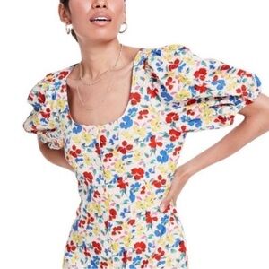 Target x RIXO Floral Puff Sleeve Linen Summer Dress
